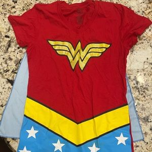 Halloween Wonder Woman Tee Short with Cape
